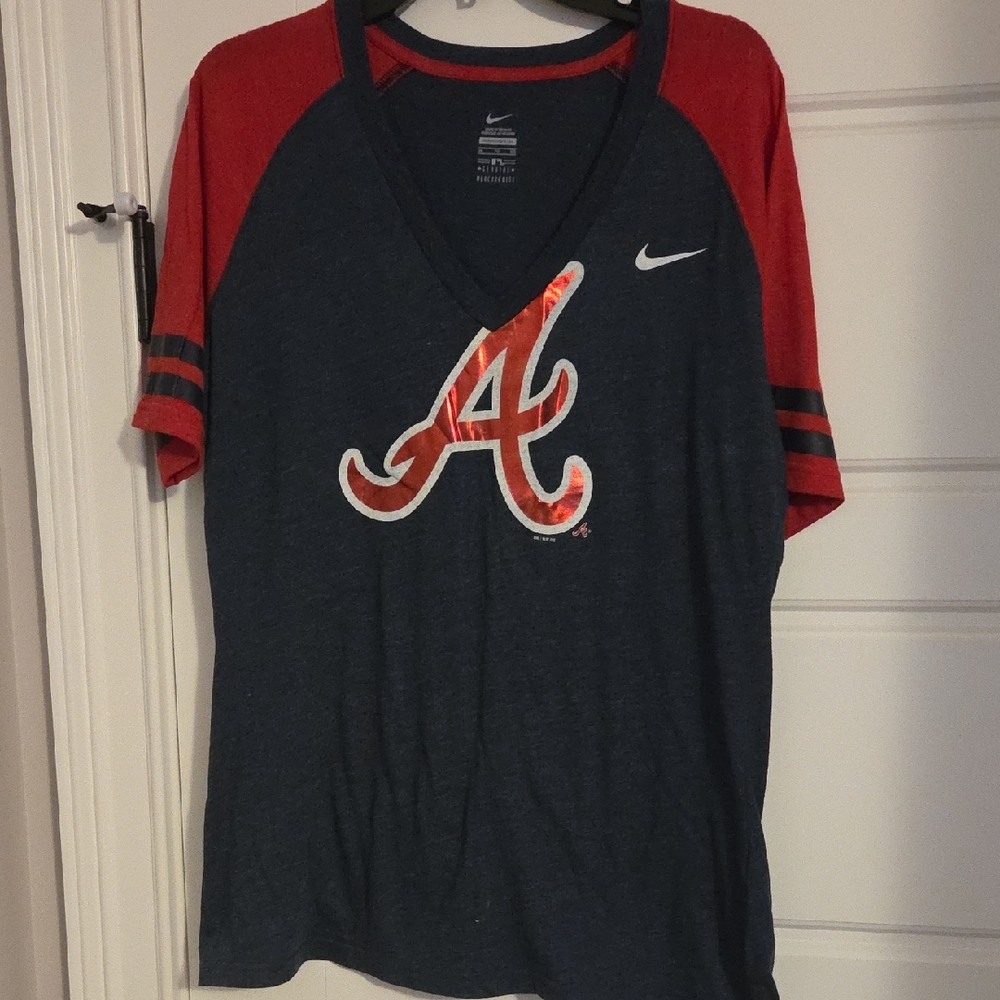 Nike Red and Blue T-Shirt with Logo